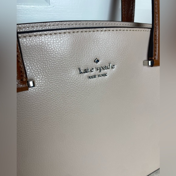 Kate Spade Geraldine Pink and Tan Leather Satchel Bag - Picture 3 of 8